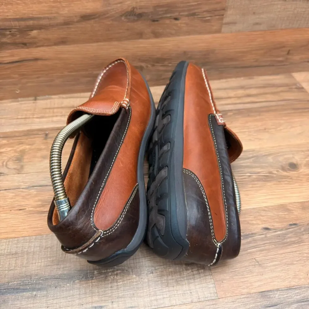 LL Bean Size 10.5 Brown Two Tone Brown Slip On Driving Shoes Loafers shoes